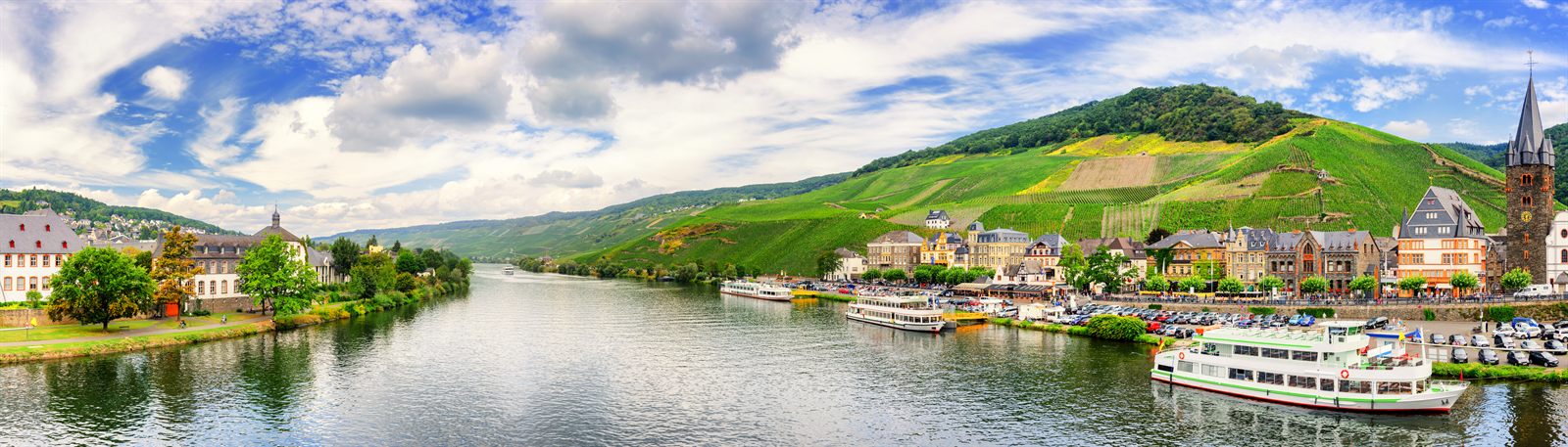 River cruise ship on the Moselle at Bernkastel-Kues